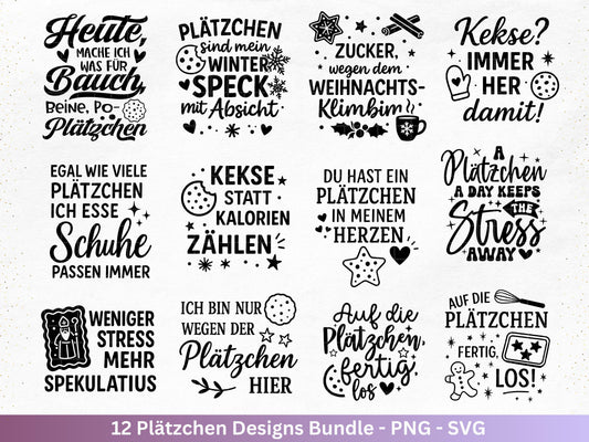 Plotterdatei backen Weihnachten - backen svg - Deutsche Sprüche - Cricut svg - Keksdose Weihnachten Svg - Laserdatei Holz - Vorratsdose Svg