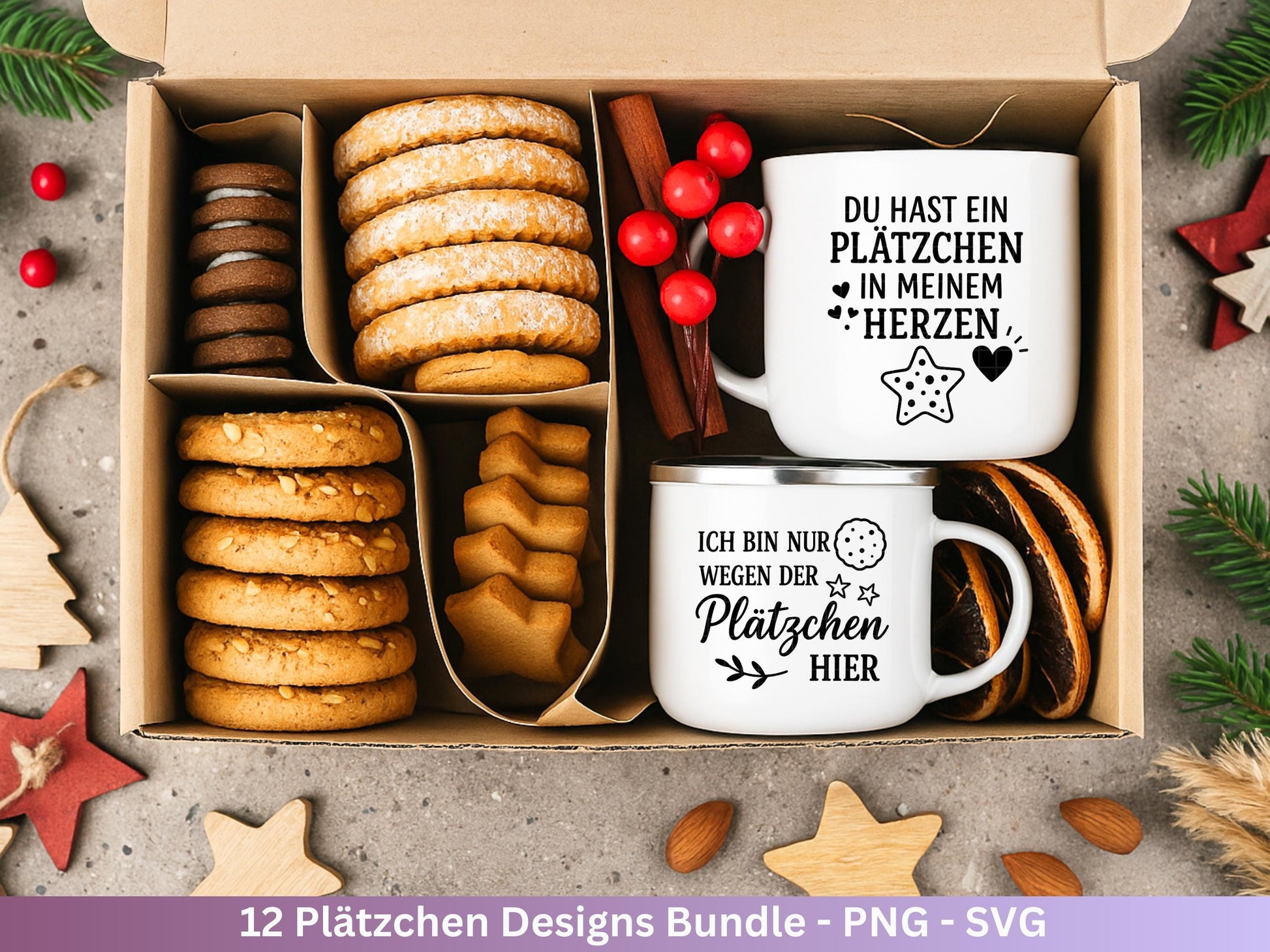 Plotterdatei backen Weihnachten - backen svg - Deutsche Sprüche - Cricut svg - Keksdose Weihnachten Svg - Laserdatei Holz - Vorratsdose Svg
