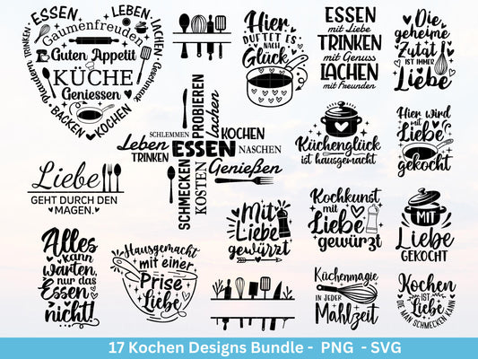Deutsche Plotterdatei Küche Svg - Kochen Svg - Chefkoch svg - Deutsche Küchensprüche - Laserdatei Kochen - Home Svg - Geschenk Holzbrett