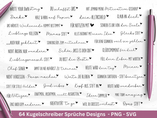 Lasergravur Kugelschreiber - Kugelschreibsprüche Svg - Laserdatei Sprüche Kugelschreiber - Geburtstag Svg - Kugelschreiber Gravur - Geschenk