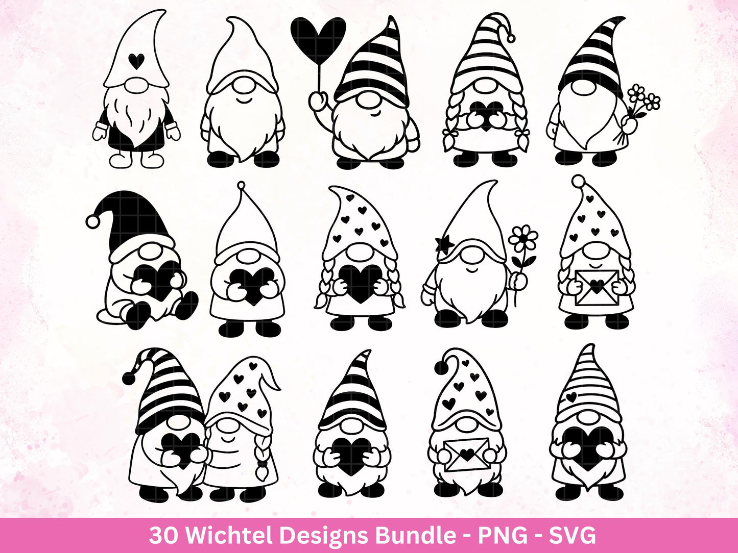 Plotterdatei Wichtel - Gnom Bundle SVG - Kleine Zwerge SVG - Weihnachts-Wichtel - Laserdatei Wichtel - Weihnachten SVG - Weihnachts-Shirt