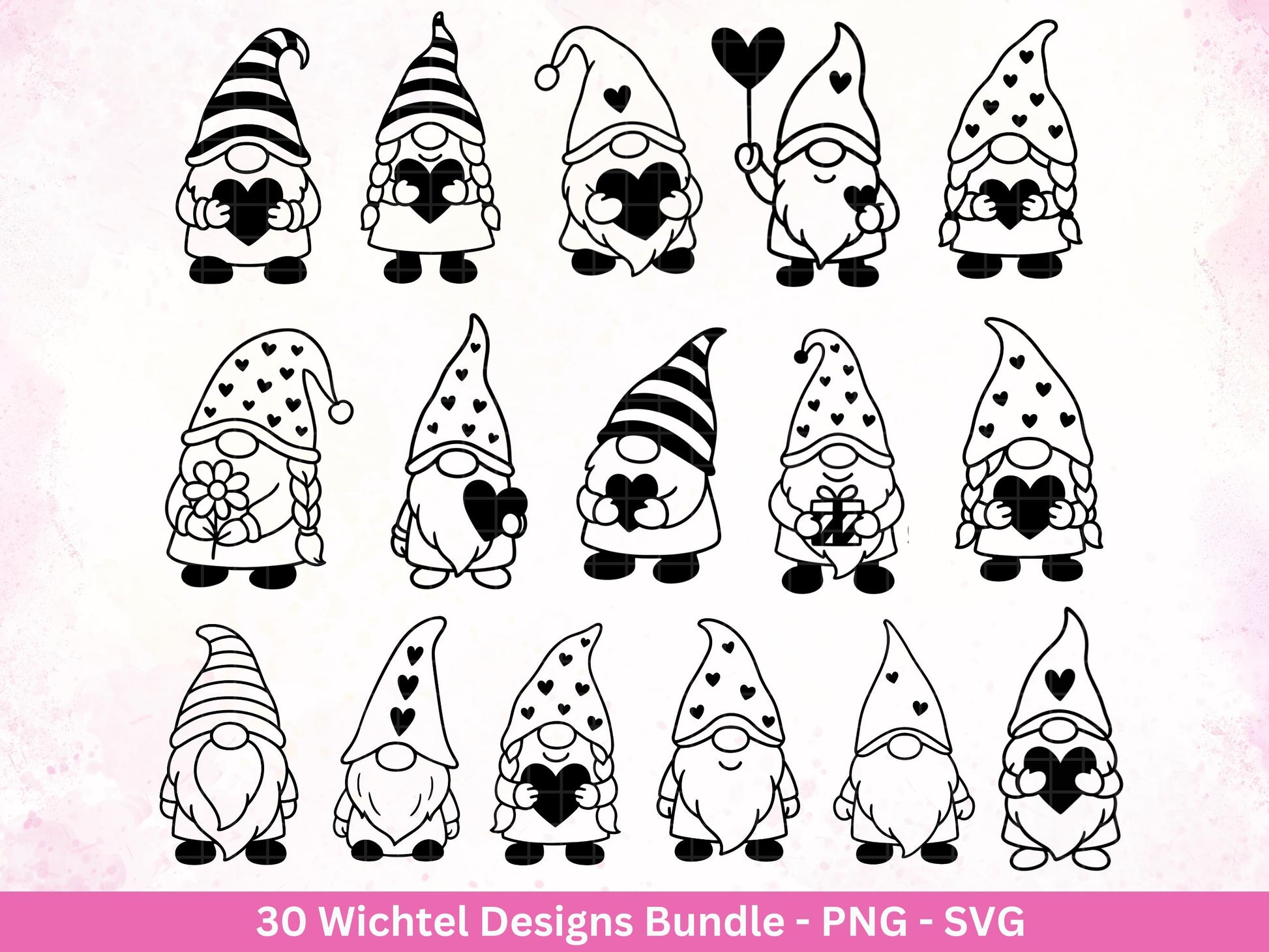 Plotterdatei Wichtel - Gnom Bundle SVG - Kleine Zwerge SVG - Weihnachts-Wichtel - Laserdatei Wichtel - Weihnachten SVG - Weihnachts-Shirt