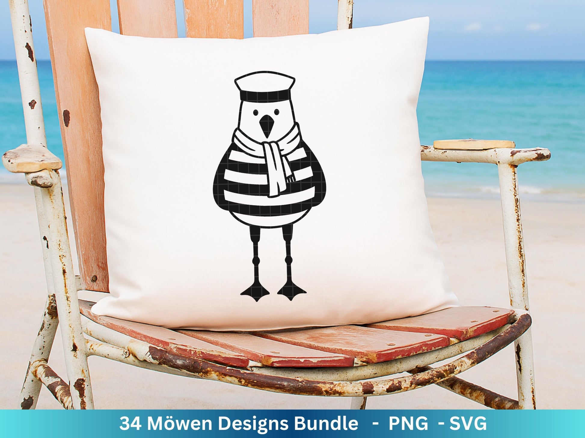 Plotterdatei Möwe - Moin Seemann - Möwe Svg - Maritime Svg - Sommer Plotterdatei - Clip Art Möwe - Seefahrt - Laserdatei Möwe - Urlaub Svg