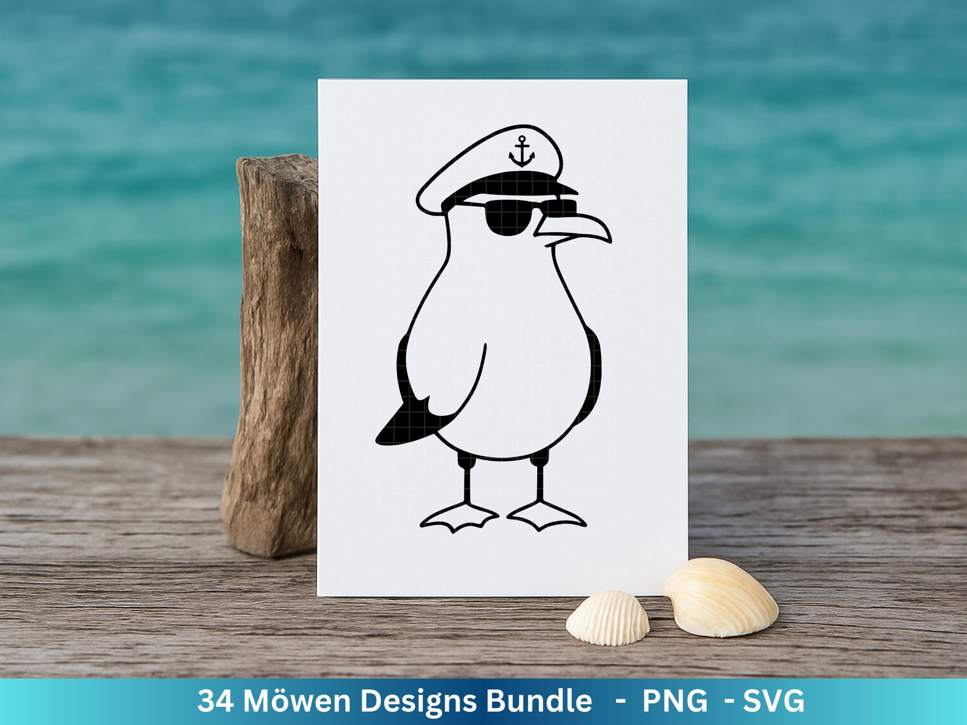 Plotterdatei Möwe - Moin Seemann - Möwe Svg - Maritime Svg - Sommer Plotterdatei - Clip Art Möwe - Seefahrt - Laserdatei Möwe - Urlaub Svg