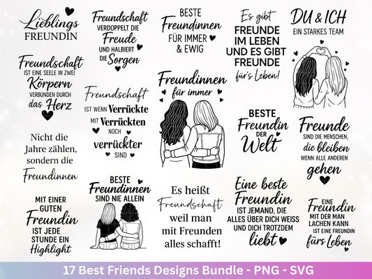 Deutsche Plotterdatei Beste Freundin - Geschenk Freundin - Schwester Svg - Freundschaftssprüche - Freundschaft Svg - Svg Datei Lasergeschenk