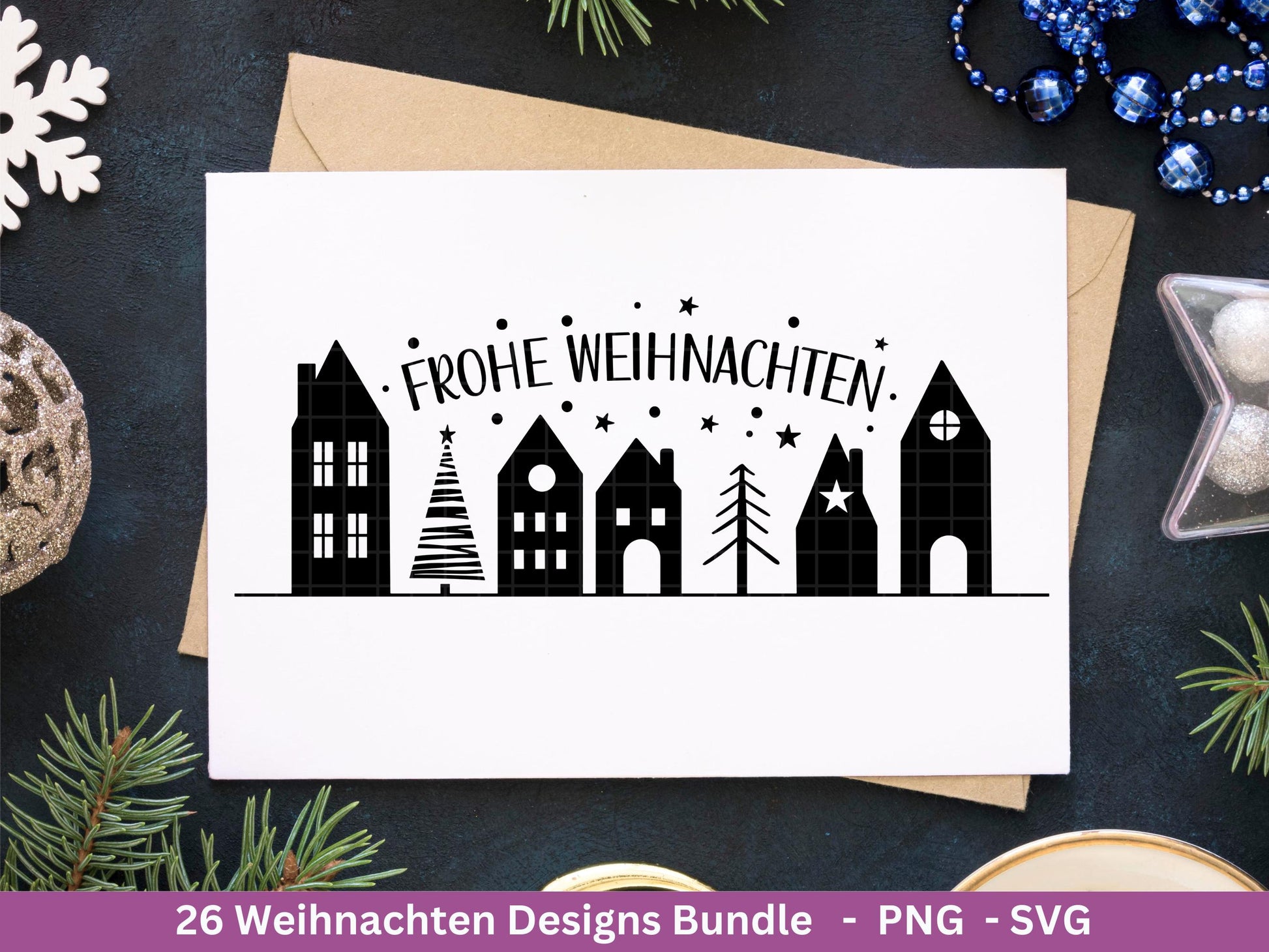 Plotterdatei Weihnachten Svg , Weihnachtshäuser Svg - Weihnachten Laserdatei - Home Svg - Cricut Svg - Weihnachten deutsch - Weihnachtsdeko