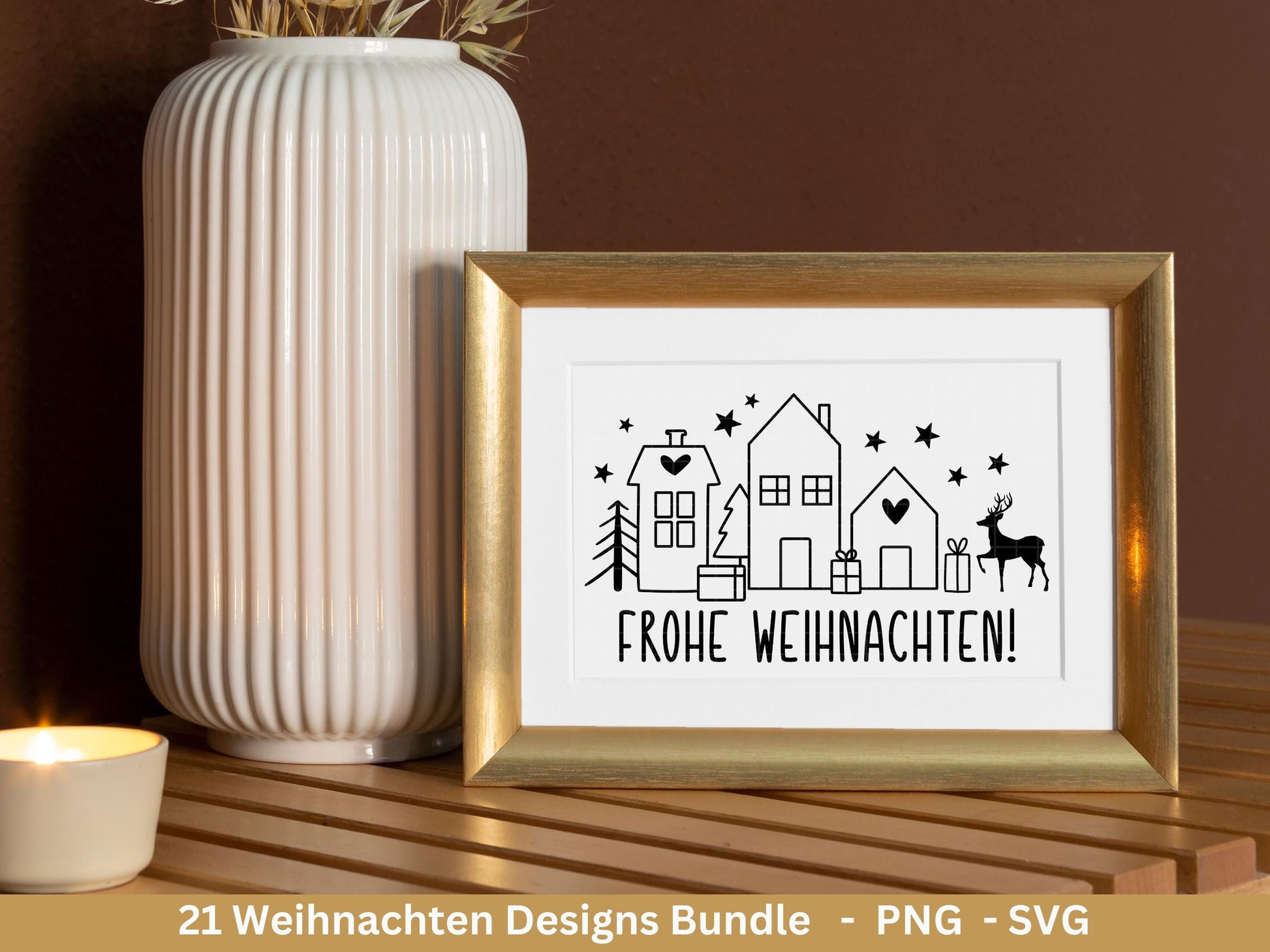 Plotterdatei Weihnachten Svg , Weihnachtshäuser Svg - Weihnachten Laserdatei - Home Svg - Cricut Svg - Winter Svg deutsch - Weihnachtsdeko