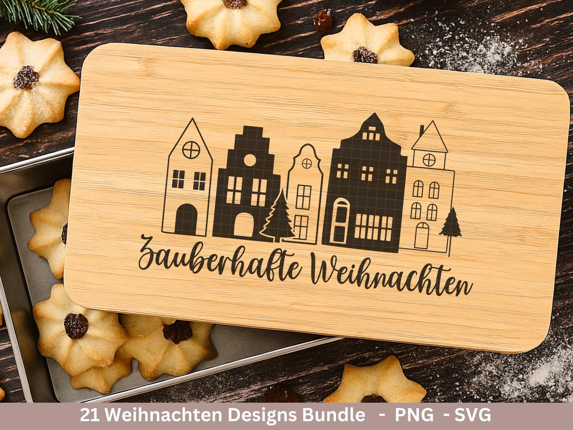 Plotterdatei Weihnachten Svg , Weihnachtshäuser Svg - Weihnachten Laserdatei - Home Svg - Cricut Svg - Winter Svg deutsch - Weihnachtsdeko