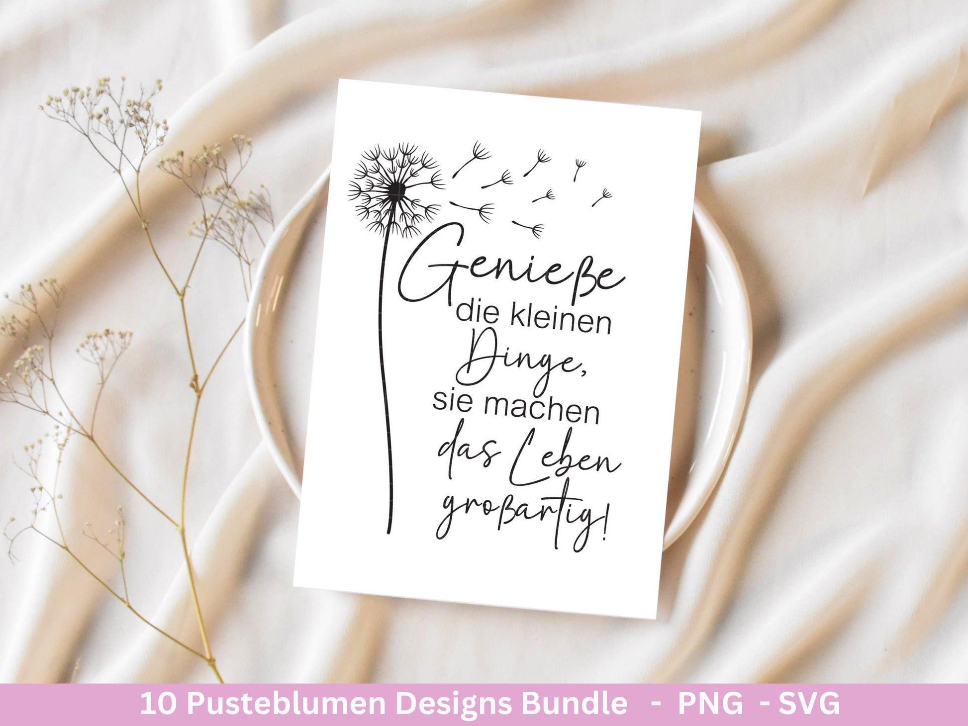 Pusteblumen Plotterdatei - Pusteblumen Svg - Deutsche Sprüche - Motivierende Sprüche Svg -Freundschaft Laserdatei - Cricut Silhouette Studio