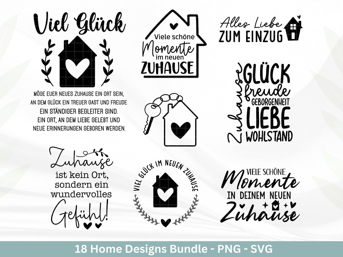 Plotterdatei Einzug svg - Home Zuhause Schriftzug Sprüche svg - Einzugsgeschenk - Umzug Svg - Haus Laserdatei Geschenk - Cricut Home Svg