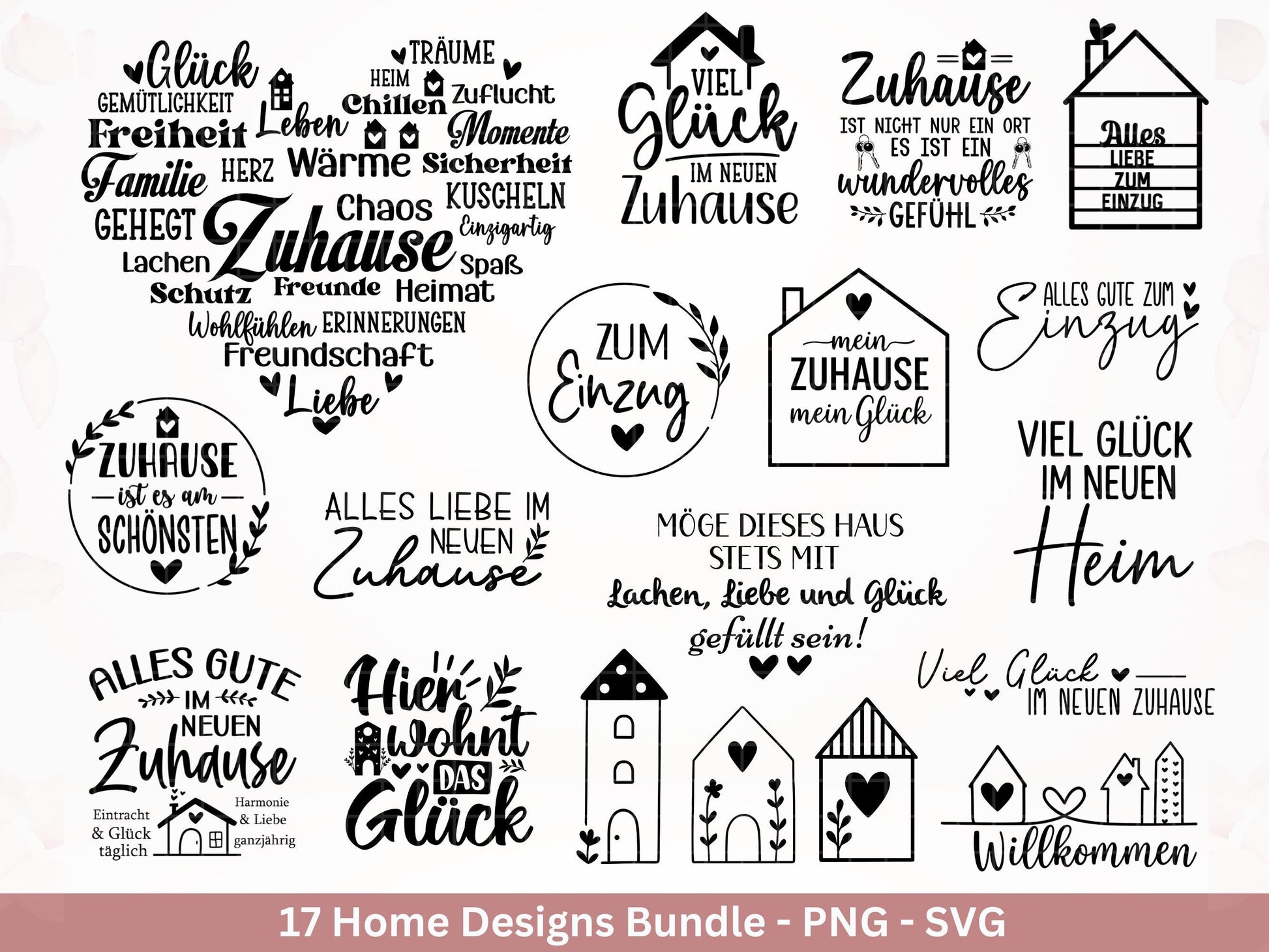 Plotterdatei Einzug svg - Home Zuhause Schriftzug Sprüche svg - Einzugsgeschenk - Umzug Svg - Haus Laserdatei Geschenk - Cricut Home Svg