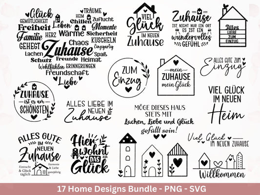 Plotterdatei Einzug svg - Home Zuhause Schriftzug Sprüche svg - Einzugsgeschenk - Umzug Svg - Haus Laserdatei Geschenk - Cricut Home Svg