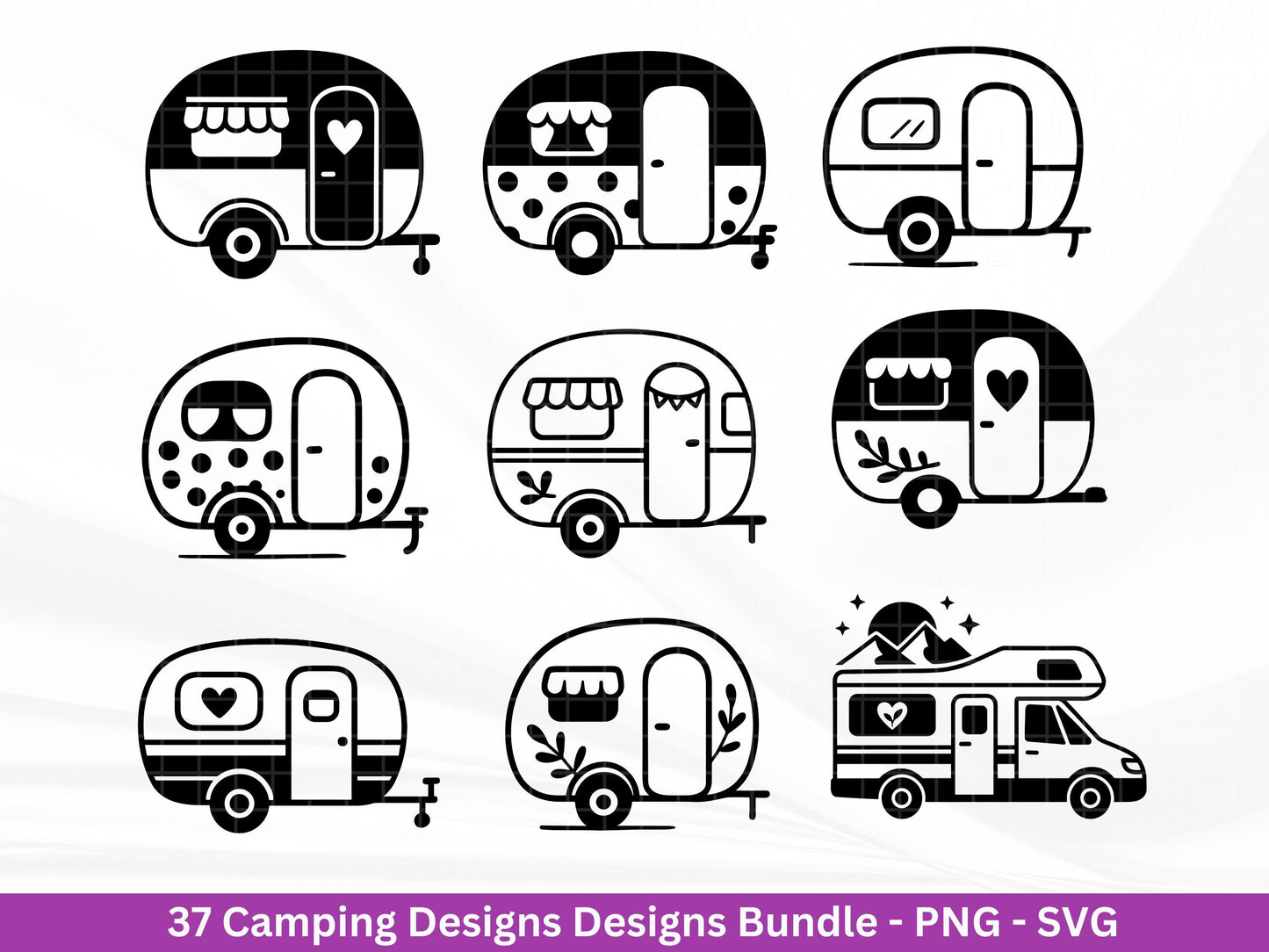 XXL Plotterdatei Camping Svg Wohnwagen Svg , Plotterdatei Camper Bundle , Camping Sprüche, Cricut Svg , Campingwagen - Laserdatei Svg Datei