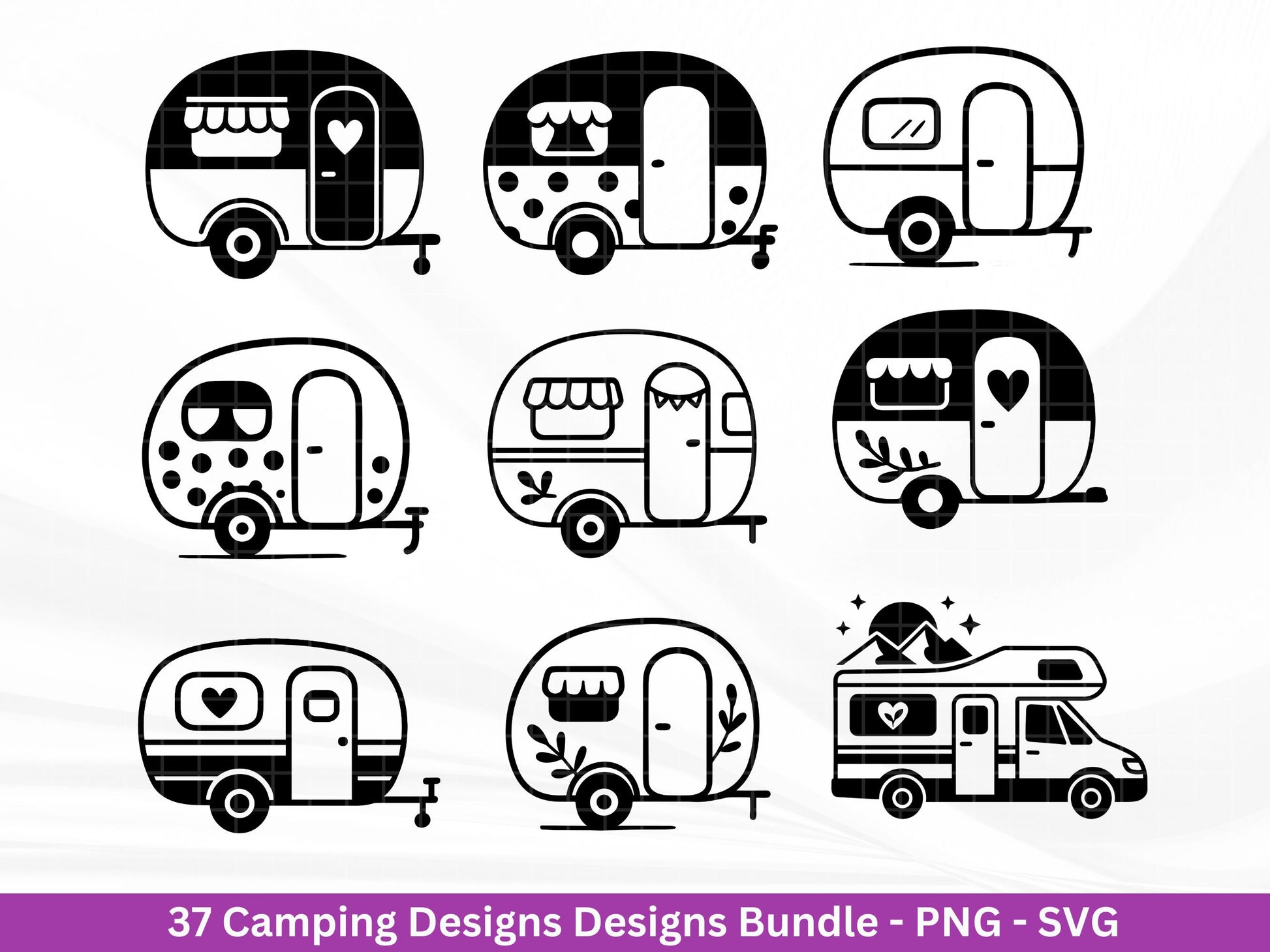 XXL Plotterdatei Camping Svg Wohnwagen Svg , Plotterdatei Camper Bundle , Camping Sprüche, Cricut Svg , Campingwagen - Laserdatei Svg Datei