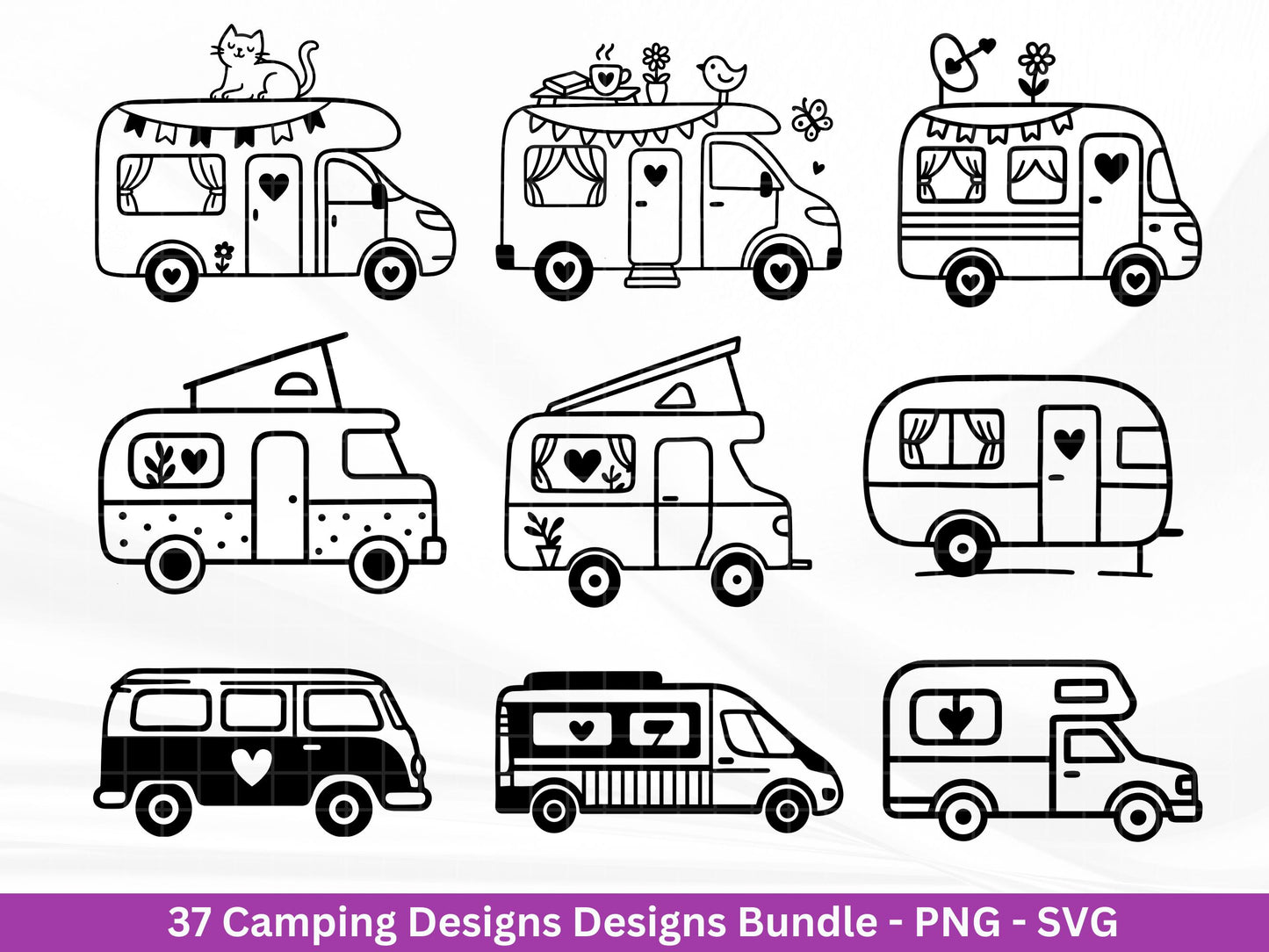 XXL Plotterdatei Camping Svg Wohnwagen Svg , Plotterdatei Camper Bundle , Camping Sprüche, Cricut Svg , Campingwagen - Laserdatei Svg Datei