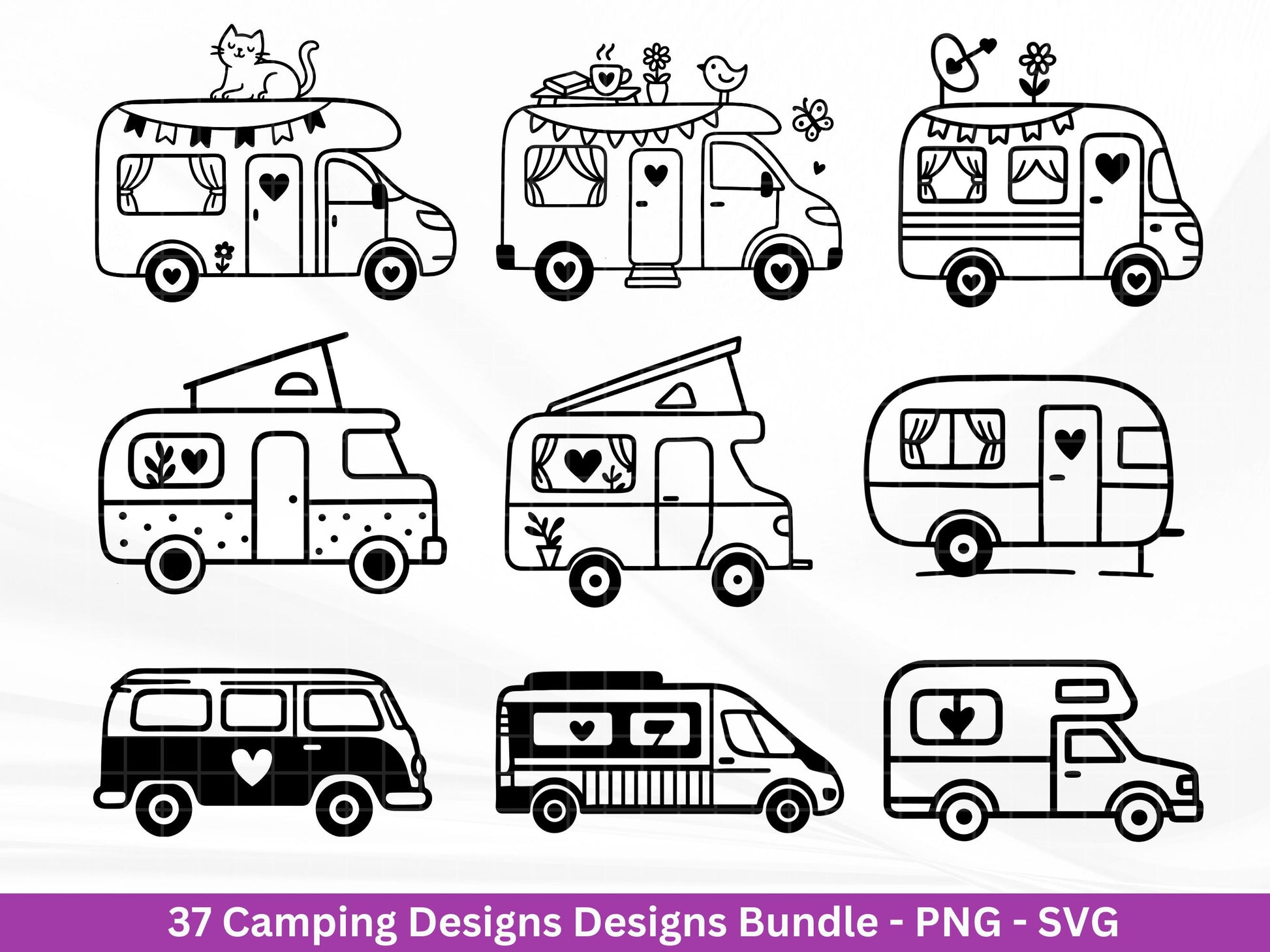 XXL Plotterdatei Camping Svg Wohnwagen Svg , Plotterdatei Camper Bundle , Camping Sprüche, Cricut Svg , Campingwagen - Laserdatei Svg Datei