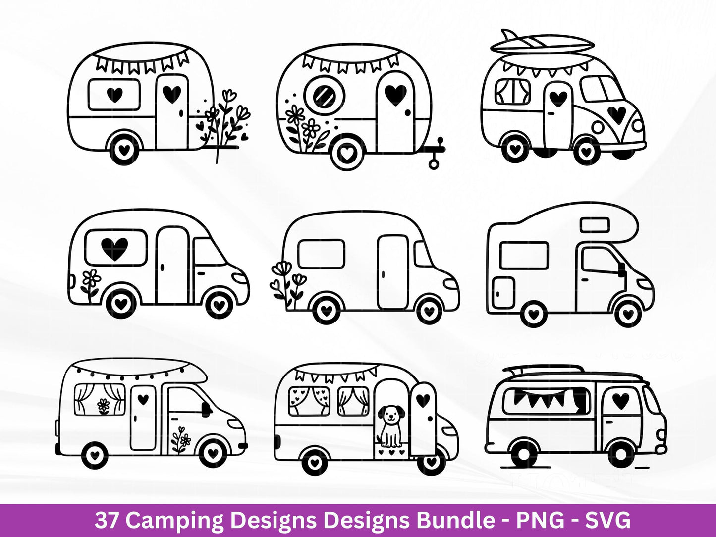 XXL Plotterdatei Camping Svg Wohnwagen Svg , Plotterdatei Camper Bundle , Camping Sprüche, Cricut Svg , Campingwagen - Laserdatei Svg Datei