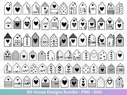 Häuser Plotterdateien Svg - Plotterdatei Home - Weihnachten Häuser svg - Blumen Häuser - Silhouette Cricut - Laserdatei Häuser - Haus Svg