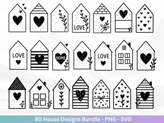 Häuser Plotterdateien Svg - Plotterdatei Home - Weihnachten Häuser svg - Blumen Häuser - Silhouette Cricut - Laserdatei Häuser - Haus Svg