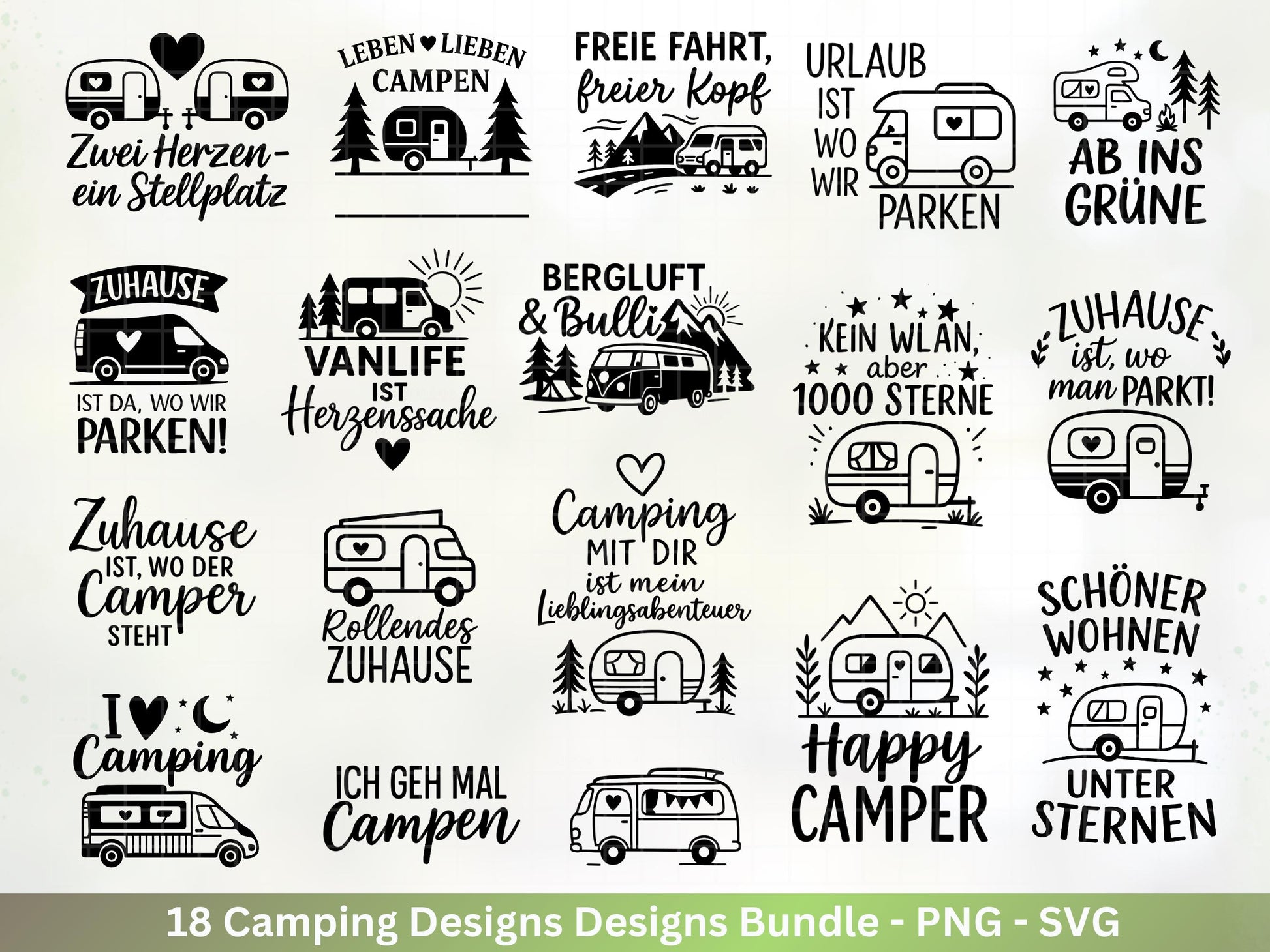 Deutsche Plotterdatei Camping Svg Wohnwagen Svg , Plotterdatei Camper, Camping Sprüche , Camping Wohnmobil , Laserdatei Zuhause Svg - Camper