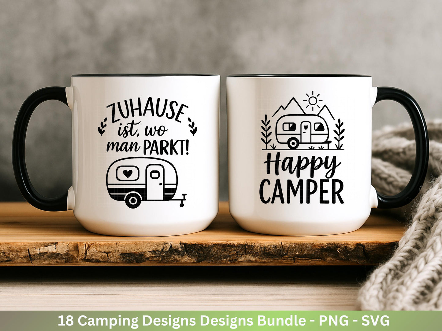 Deutsche Plotterdatei Camping Svg Wohnwagen Svg , Plotterdatei Camper, Camping Sprüche , Camping Wohnmobil , Laserdatei Zuhause Svg - Camper