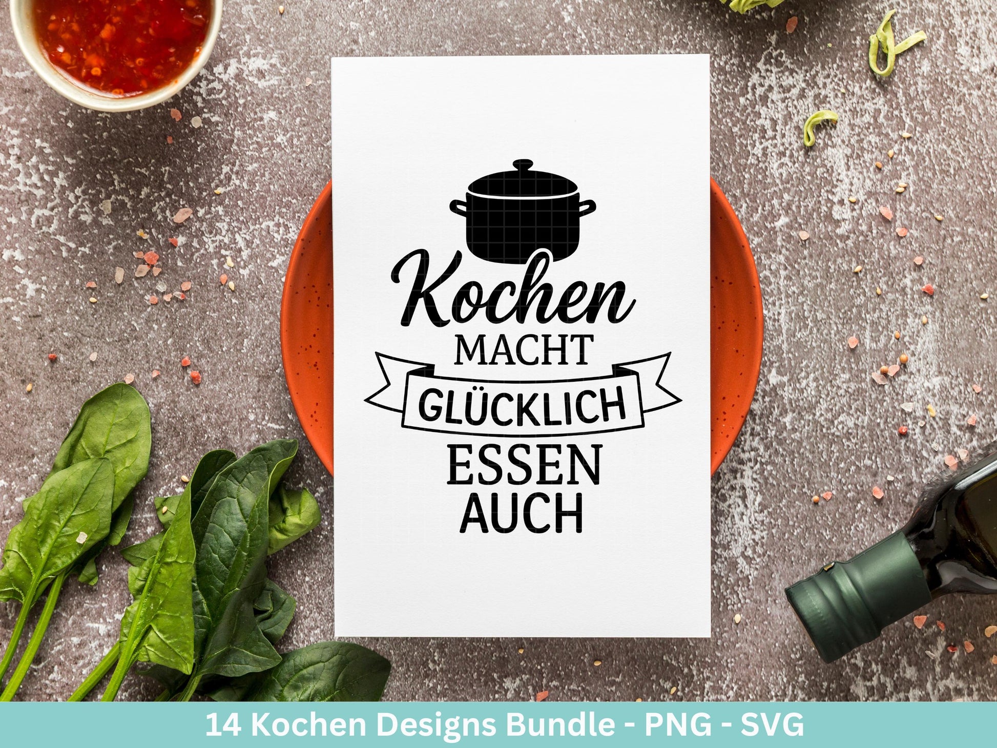 Plotterdatei Kochen SVG – Deutsche Küchensprüche – Küche Laserdatei – Chefkoch SVG – Geschenkidee Holzbrett – Weihnachten Deko – Cricut Svg