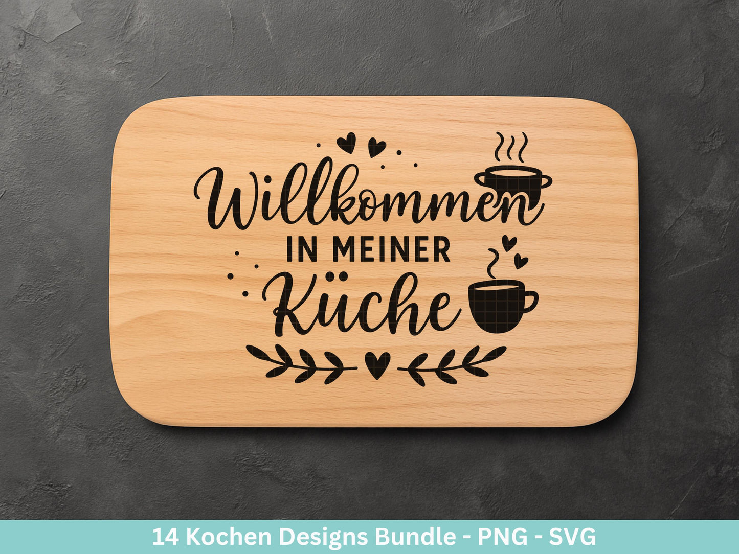Plotterdatei Kochen SVG – Deutsche Küchensprüche – Küche Laserdatei – Chefkoch SVG – Geschenkidee Holzbrett – Weihnachten Deko – Cricut Svg