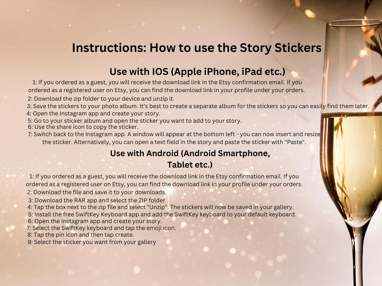 110 Instagram Story Sticker Silvester 2025 – Neujahr, Feuerwerk, Party & Abend – PNG Sprüche für Insta Stories – Digitales Silvester Set