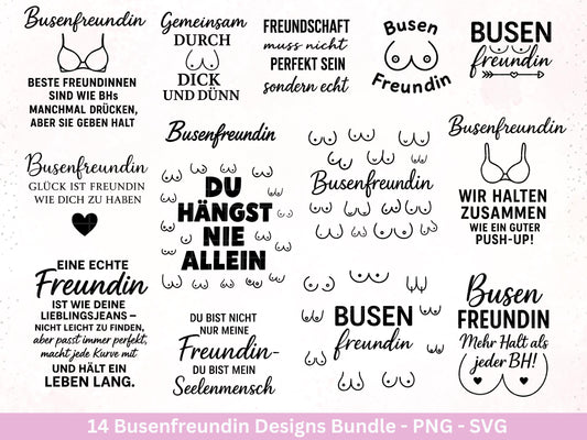 Deutsche Plotterdatei Beste Freundin- Busenfreundin Svg - Geschenk Freundin - Schwester Svg - Freundschaftssprüche - Freundschaft Svg Datei