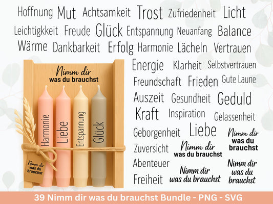 Nimm dir was du brauchst Geschenk - Mitbringsel - Beste Freundin Svg - Kerzenbotschaft Sprüche Plotterdatei - Weihnachtsgeschenk Svg Datei