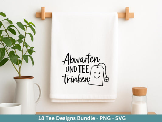 Plotterdatei Tee - Tee Svg Bundle - Teetasse Svg - Deutsche Sprüche Tee - Cricut - Lasercut - Teebeutel - Tee Sprüche Svg - Geschenkset Tee