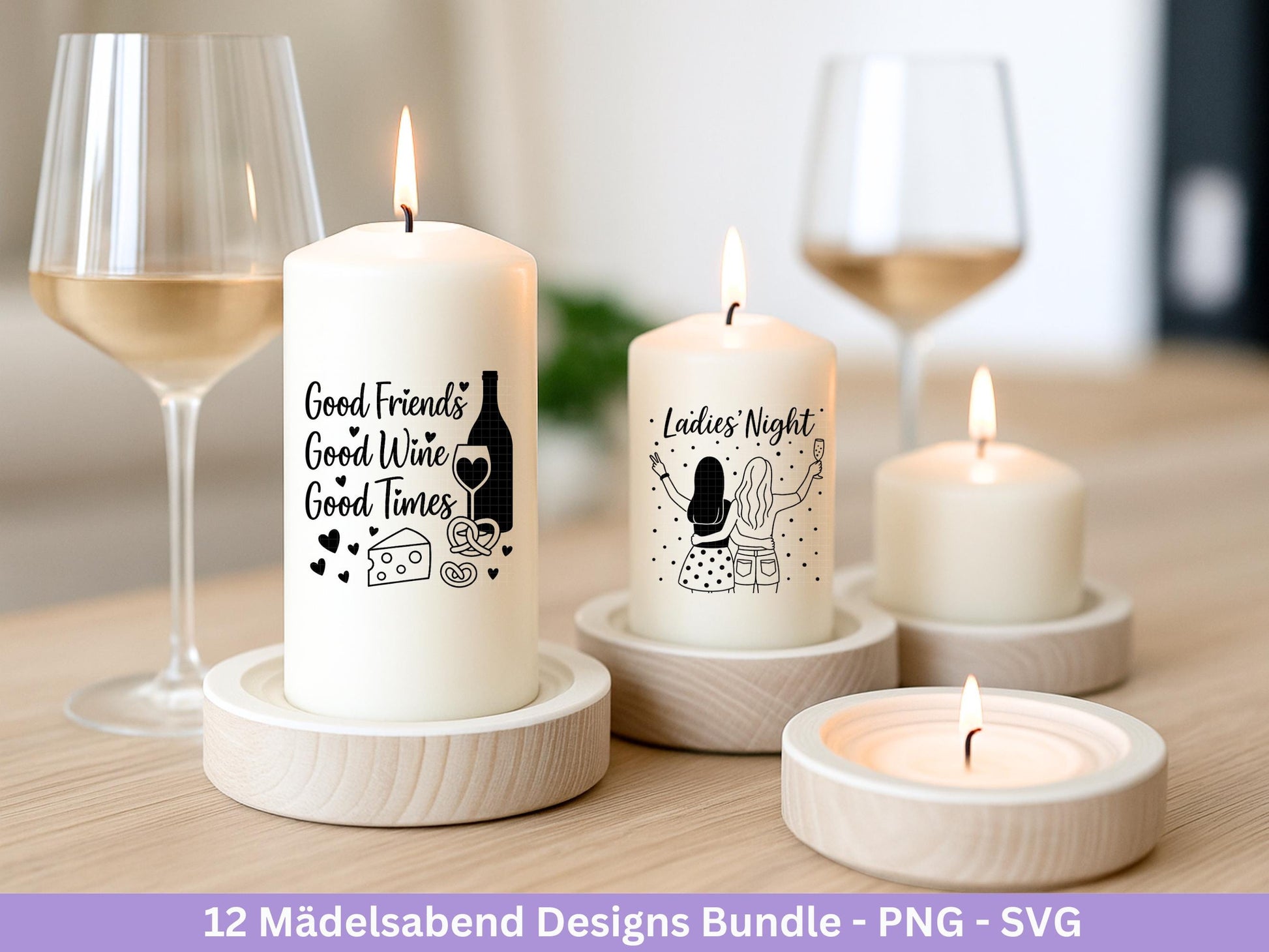Plotterdatei Freundschaft - Party svg - Mädelsabend Svg - Sprüche Svg Girls Night - Geschenk Freundin - Sekt Svg - Untersetzer - Geburtstag