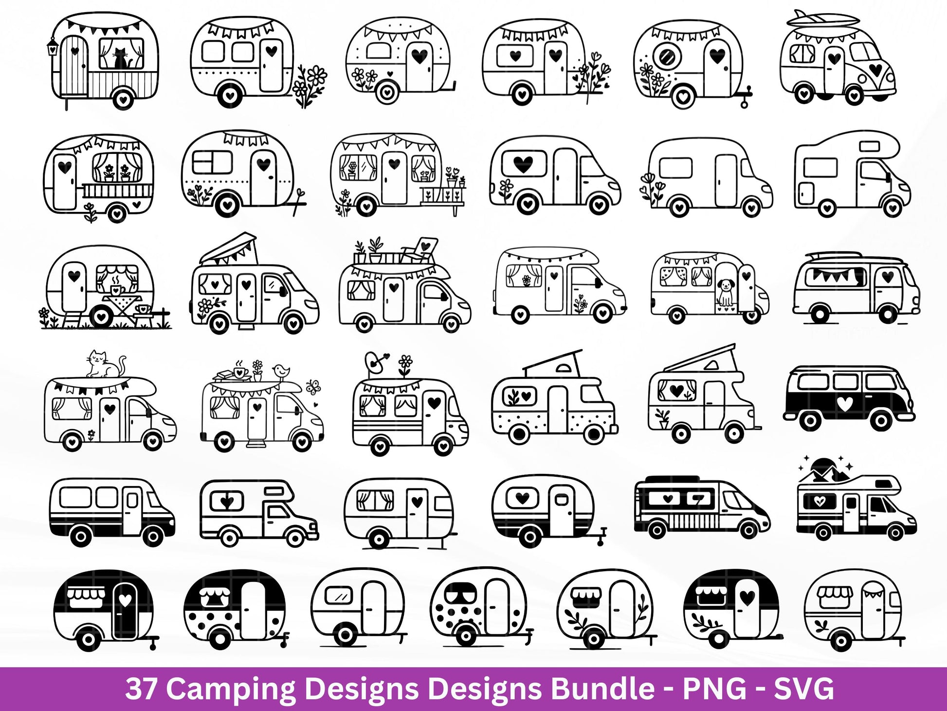 XXL Plotterdatei Camping Svg Wohnwagen Svg , Plotterdatei Camper Bundle , Camping Sprüche, Cricut Svg , Campingwagen - Laserdatei Svg Datei