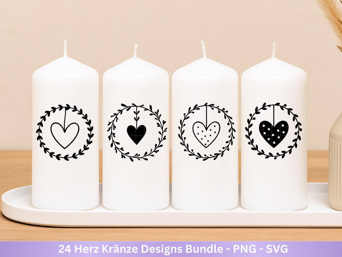 Plotterdatei Blumenkranz - Kränze SVG Bundle - Herz Svg - Plotterdatei Herzen - Herz Svg Datei - Laserdatei Kranz - Hochzeit Svg - Liebe Svg