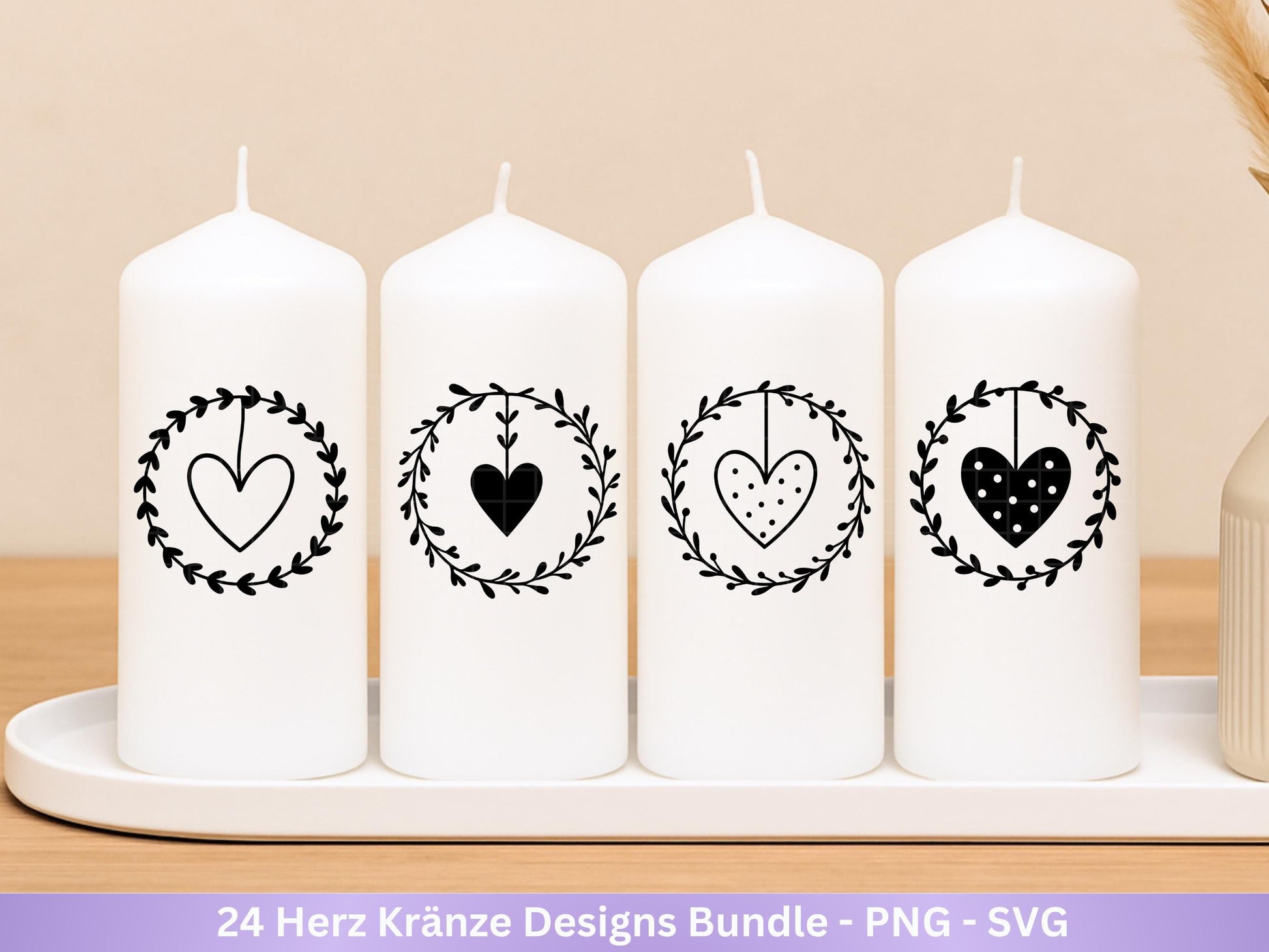 Plotterdatei Blumenkranz - Kränze SVG Bundle - Herz Svg - Plotterdatei Herzen - Herz Svg Datei - Laserdatei Kranz - Hochzeit Svg - Liebe Svg