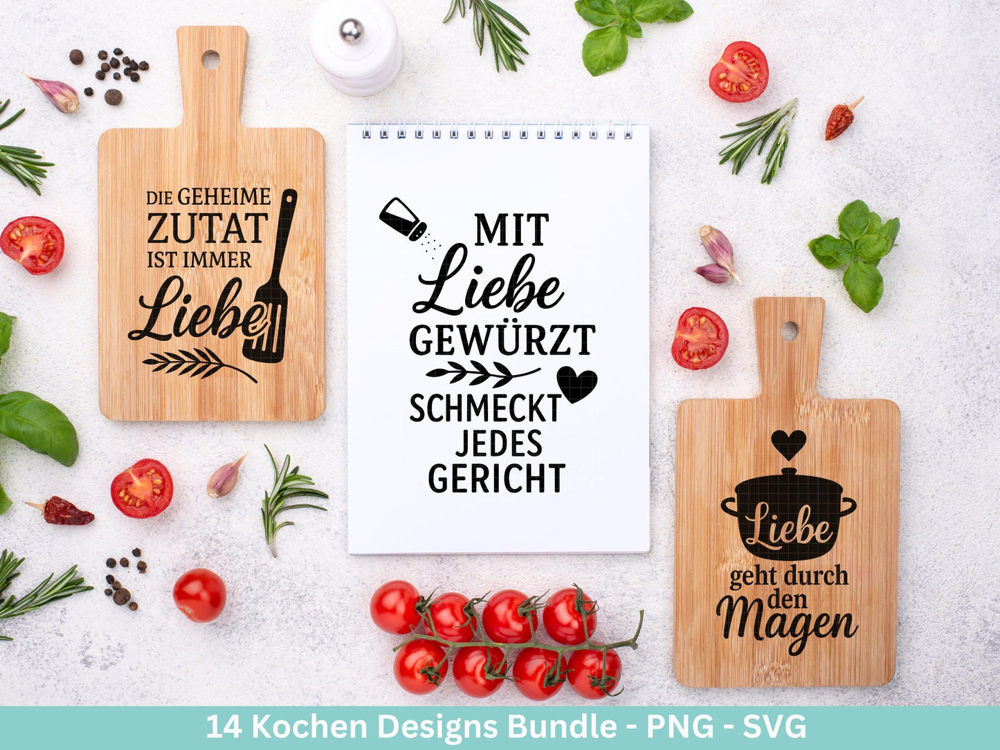 Plotterdatei Kochen SVG – Deutsche Küchensprüche – Küche Laserdatei – Chefkoch SVG – Geschenkidee Holzbrett – Weihnachten Deko – Cricut Svg