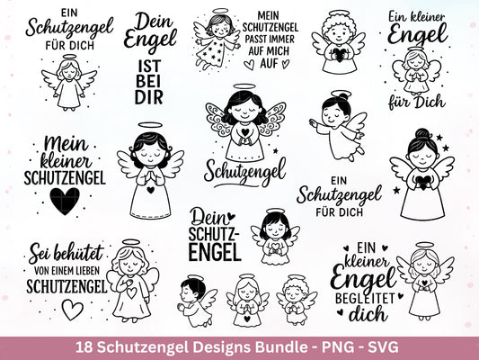 Plotterdatei Schutzengel - Engel svg - Deutsche Sprüche - Laserdatei Schutzengel - Schutzengel Sprüche - Schutzengel svg - Cricut Svg Datei