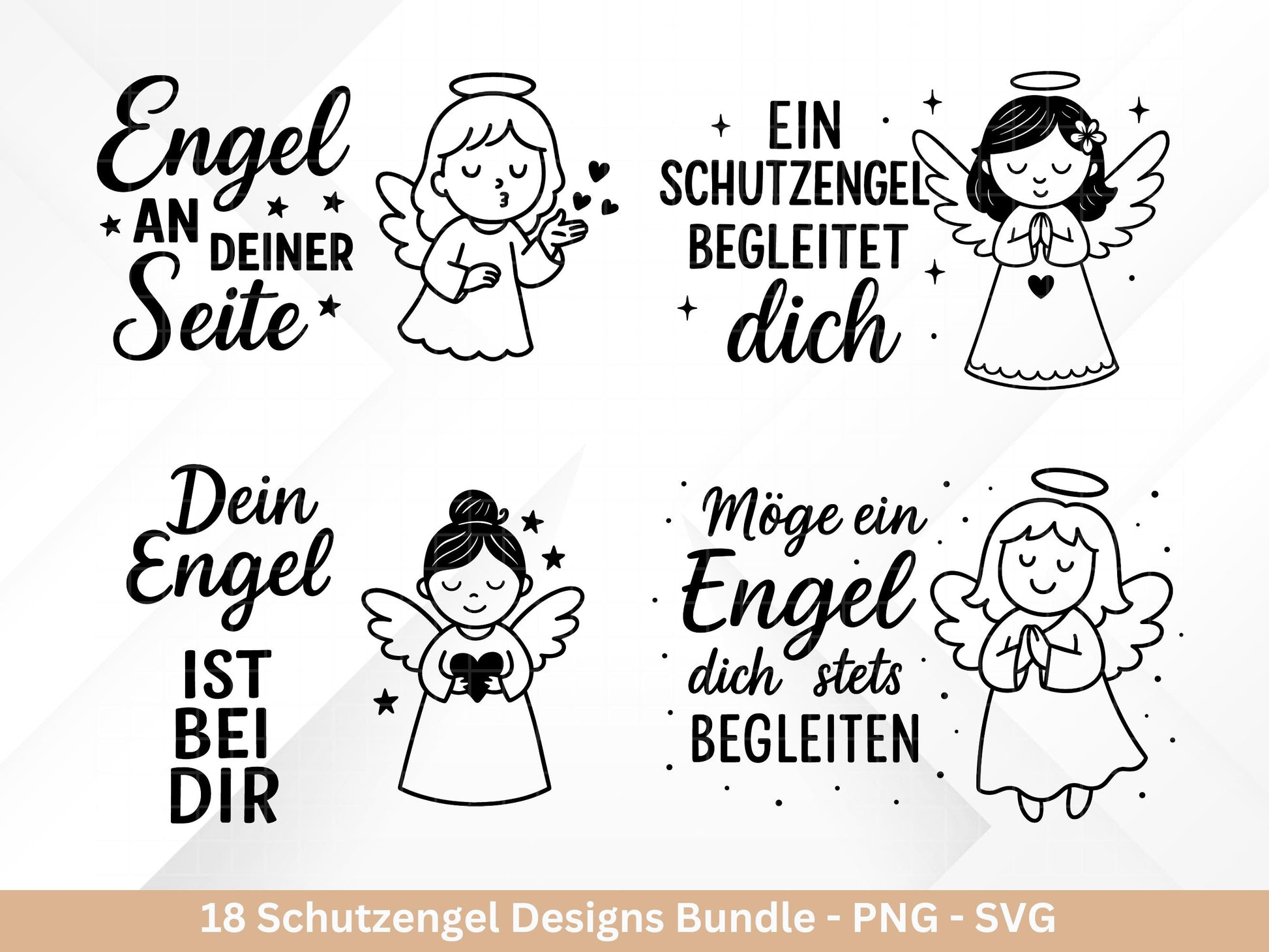 Plotterdatei Schutzengel - Engel svg - Deutsche Sprüche - Laserdatei Schutzengel - Schutzengel Sprüche - Schutzengel svg - Cricut Svg Datei