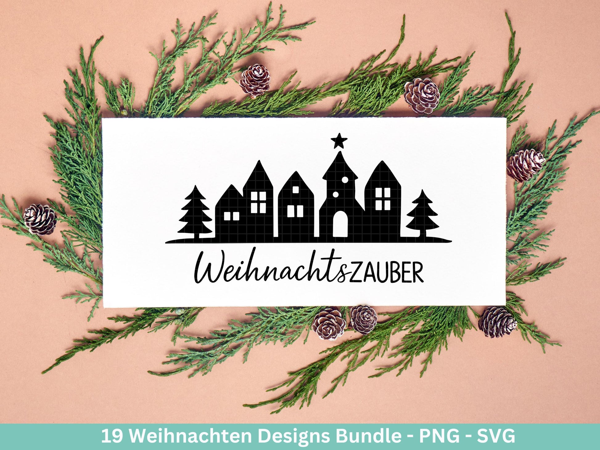 Plotterdatei Weihnachten – Deutsche Sprüche Schriftzüge – Winter Svg – Weihnachtshäuser Svg – Cricut Silhouette - Geschenk Weihnachten Deko