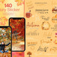 140 Instagram Story Sticker Herbst – Cozy Fall Words PNG – Kalligraphie Storysticker Set – Autumn Vibes für Insta – Jahreszeiten Bundle