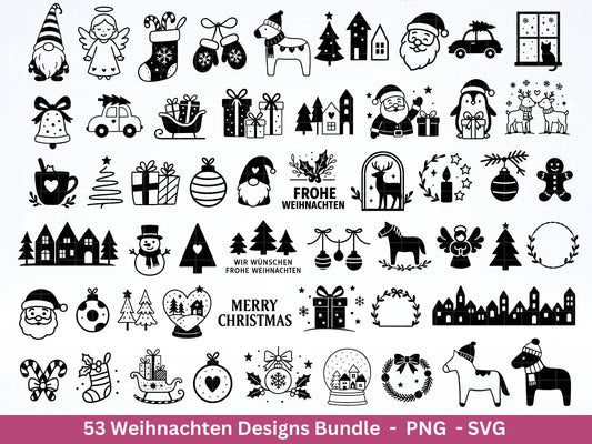 Plotterdatei Weihnachten - Frohe Weihnachten svg- Weihnachten deutsch - Silhouette Cricut - Weihnachtshäuser svg - Weihnachtsdeko Geschenk