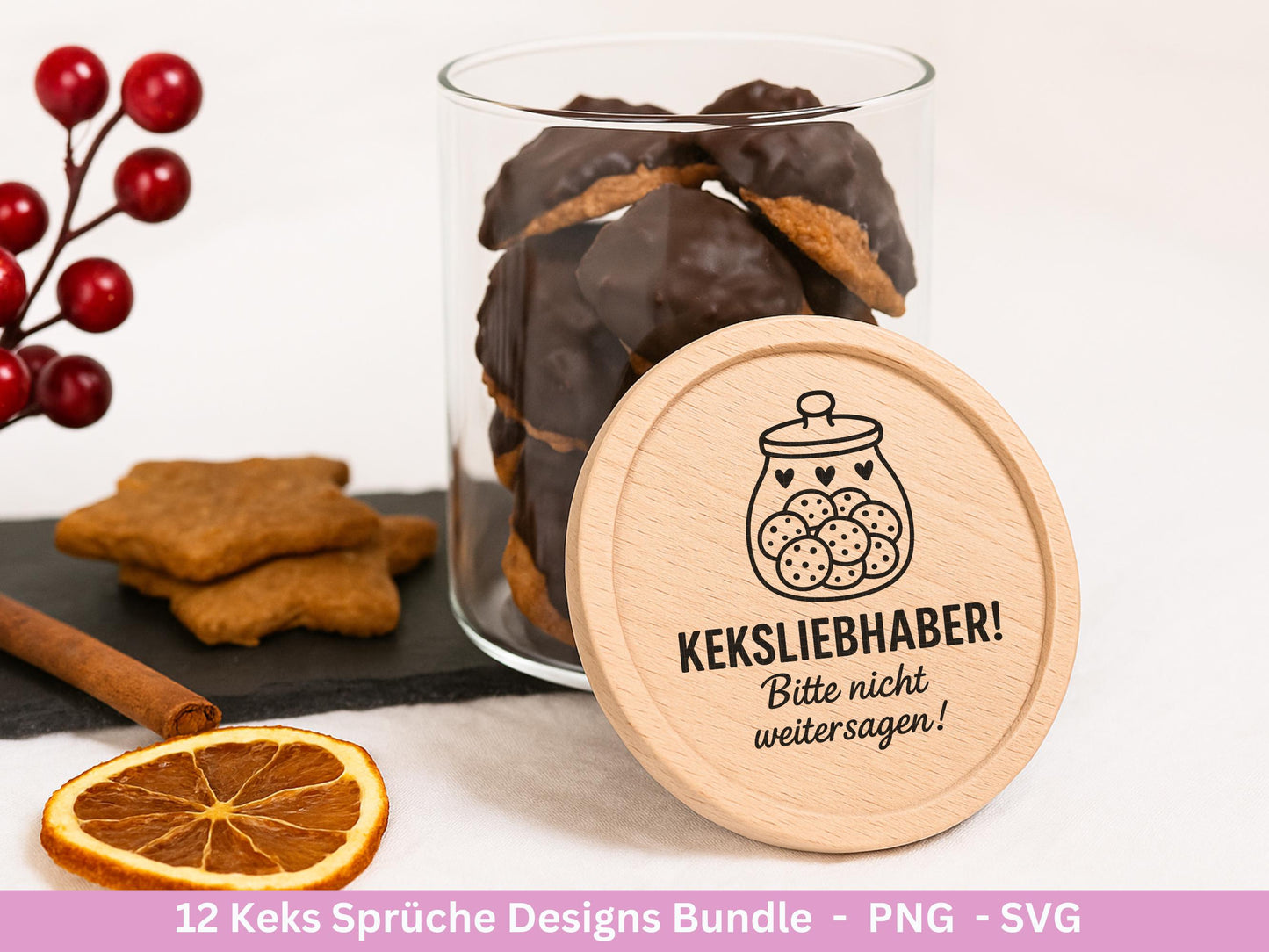 Plotterdatei Keks Sprüche - Keksglas Gravur - Laserdatei Holz - Keksdose Weihnachten Svg - Vorratsdose Svg - Geschenk Weihnachten - Cricut