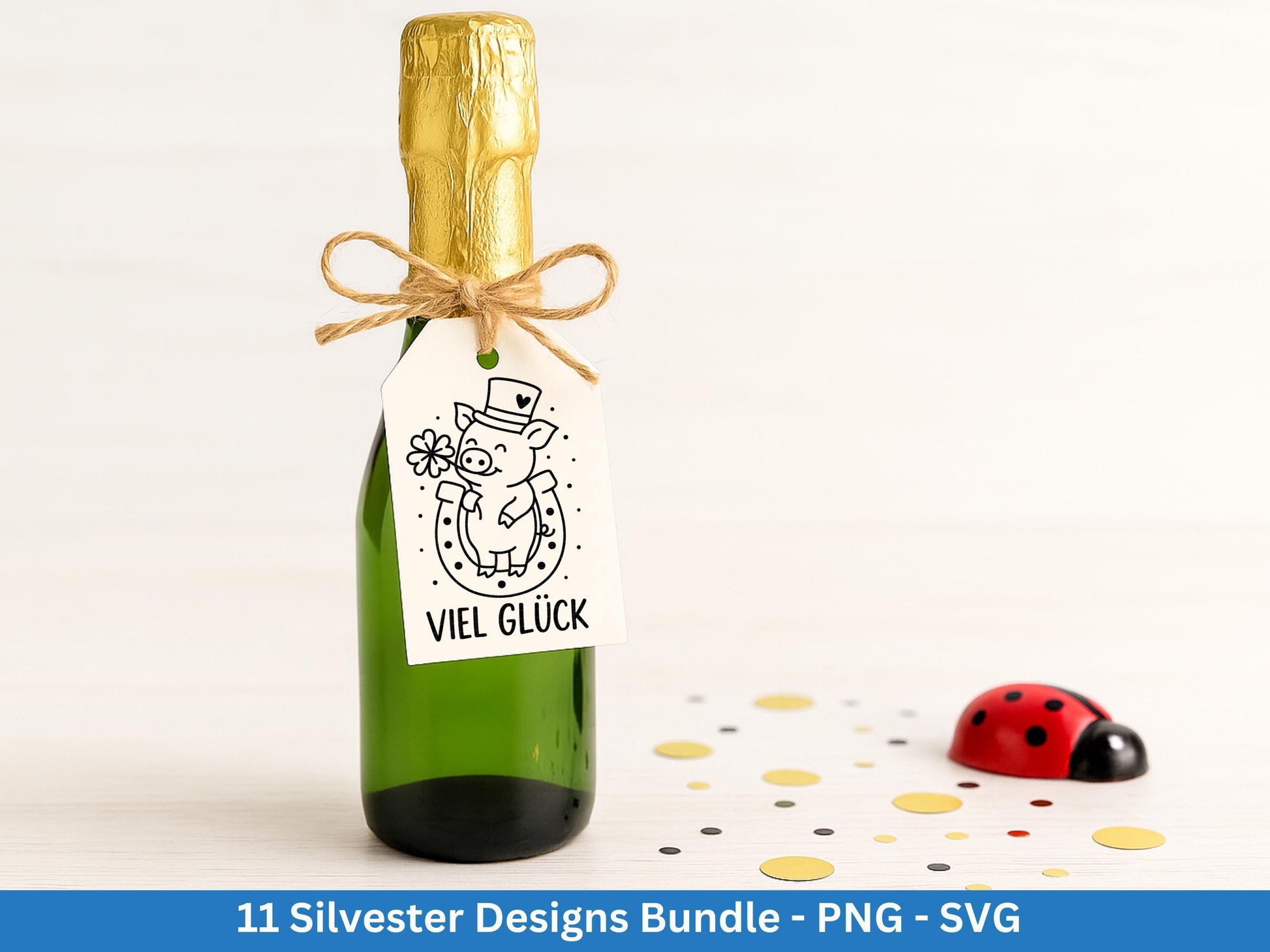 Silvester Plotterdatei - Deutsche Sprüche Svg - Weihnachten Svg - Frohes Neues Jahr 2026 - Silvester Laserdatei - Glücksschwein svg - Glück