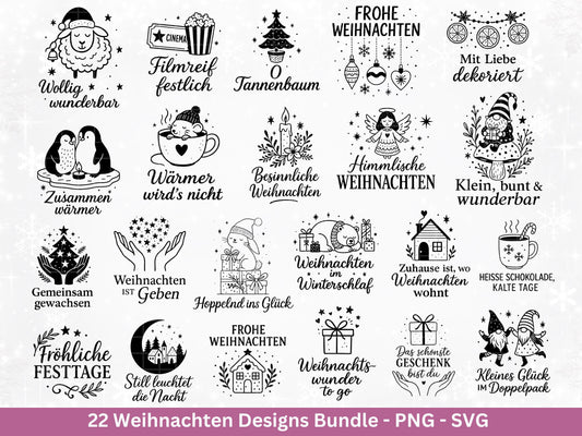 Plotterdatei Weihnachten Svg - Plotterdatei Sprüche - Schriftzüge Weihnachten deutsch - Laserdatei Weihnachten - Cricut Svg - Winter Svg