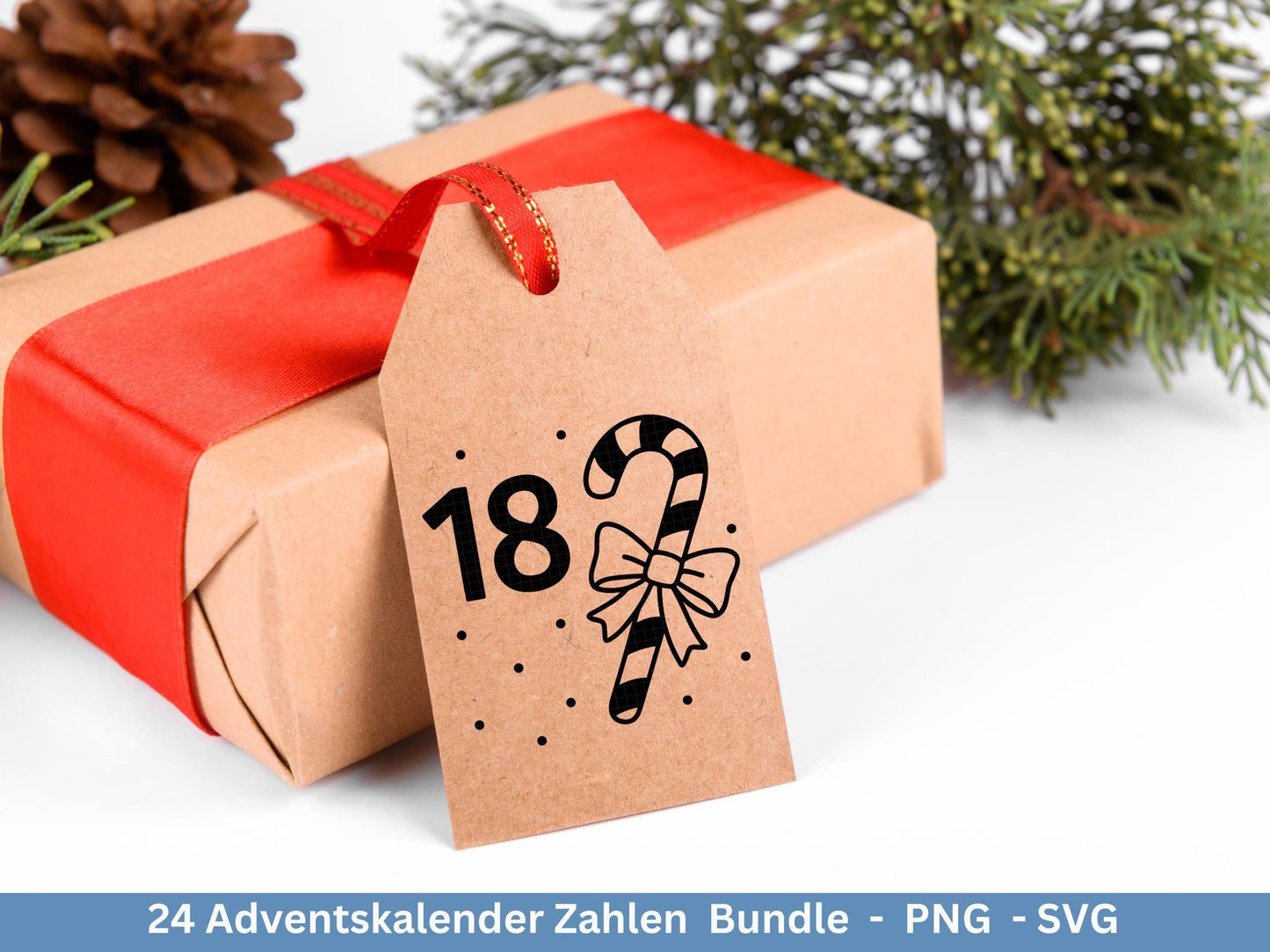 Plotterdatei Adventskalenderzahlen Svg - Adventskalender Svg - Plotterdatei Adventskalender - Plotterdatei Weihnachten - Weihnachtskalender