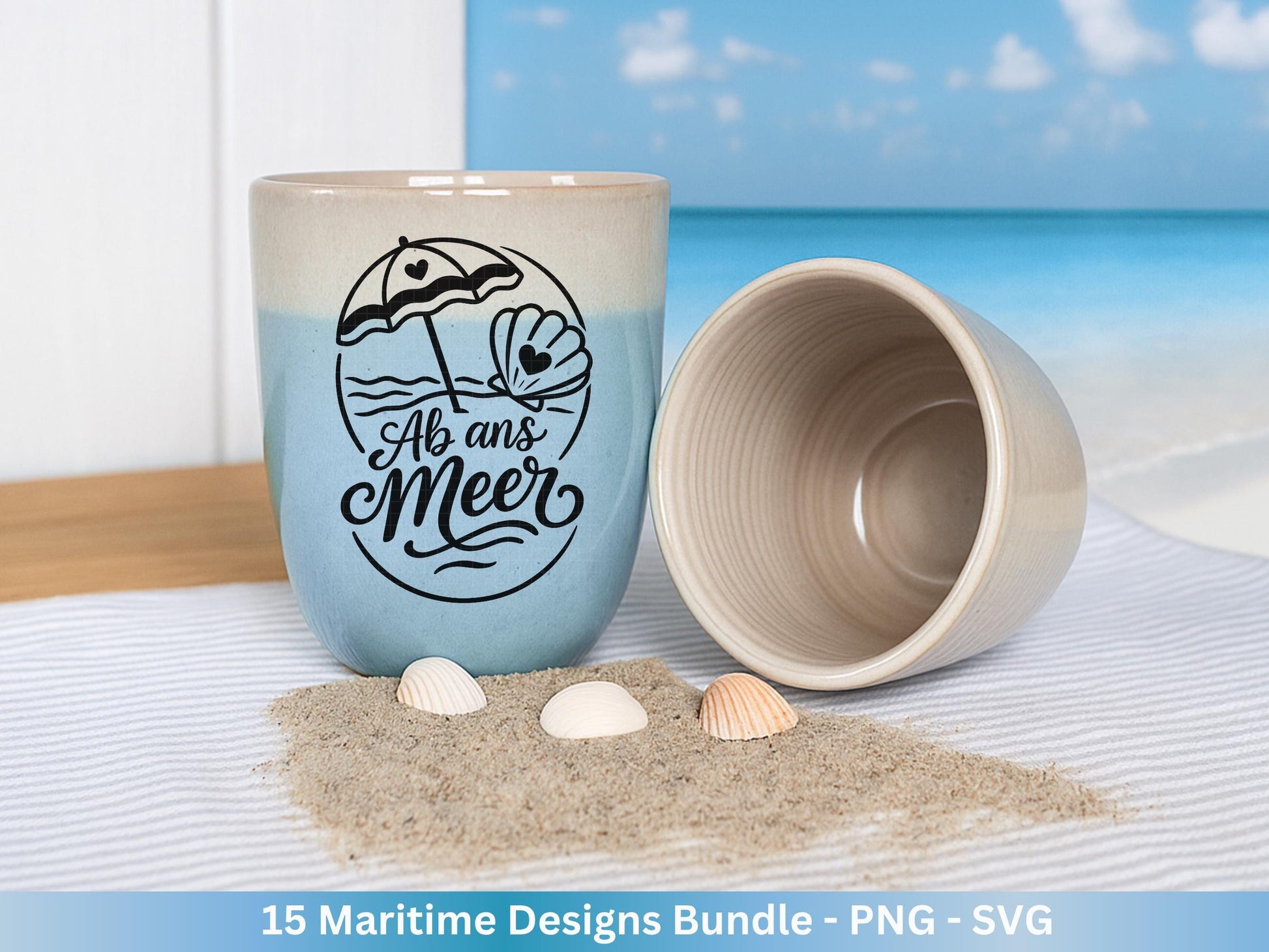 Plotterdatei Maritim - Moin Svg - Maritim Svg - Leuchtturm Svg - Möwen Svg - Nordsee & Ostsee - Laserdatei Möwe - Deutsche Sprüche Svg Datei