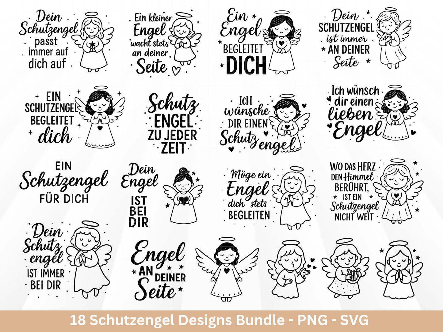 Plotterdatei Schutzengel - Engel svg - Deutsche Sprüche - Laserdatei Schutzengel - Schutzengel Sprüche - Schutzengel svg - Cricut Svg Datei