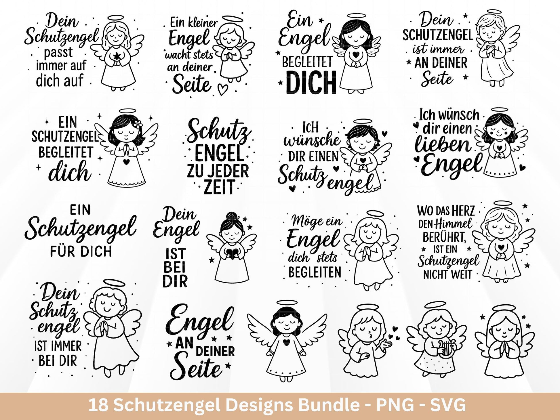 Plotterdatei Schutzengel - Engel svg - Deutsche Sprüche - Laserdatei Schutzengel - Schutzengel Sprüche - Schutzengel svg - Cricut Svg Datei