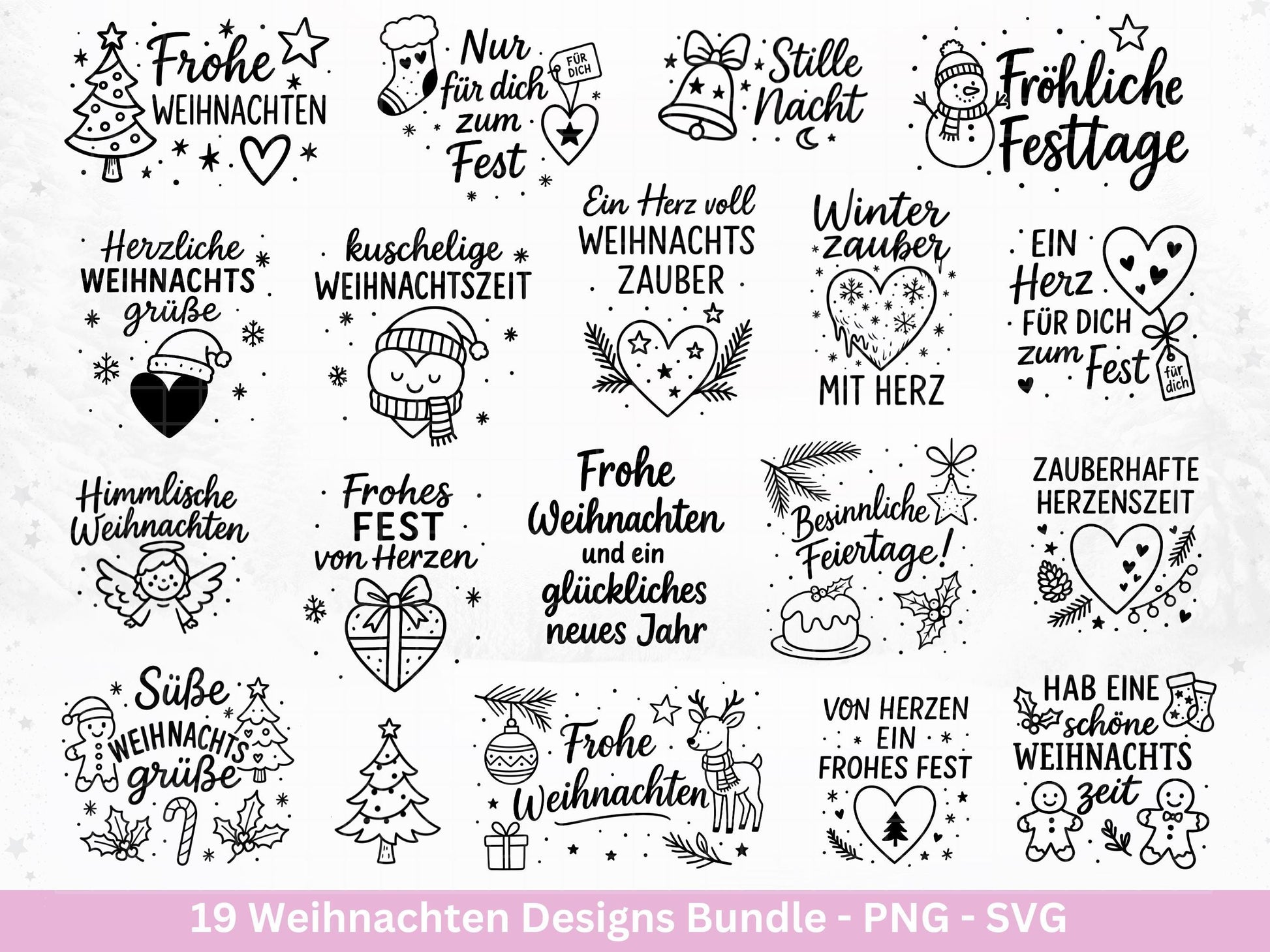 Plotterdatei Weihnachten – Deutsche Sprüche Schriftzüge – Winter Svg – Weihnachtshäuser Svg – Cricut -Frohes Fest - Geschenk Weihnachten Svg