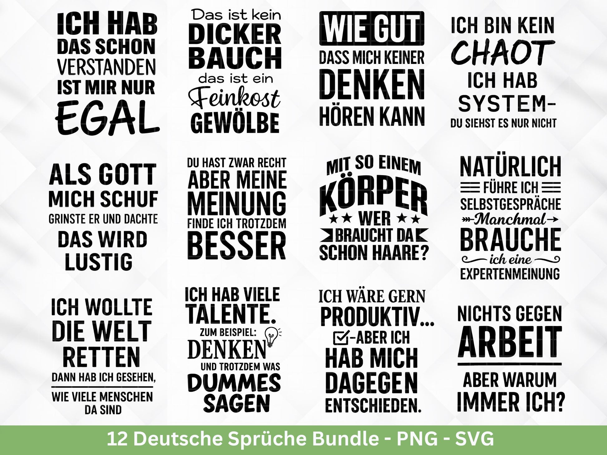 Deutsche Sprüche Plotterdatei - Sprüche für Beutel - lustiges tshirt - Cricut Svg - Shirtdesign Svg - Lustiges Geschenk - Tassensprüche Svg